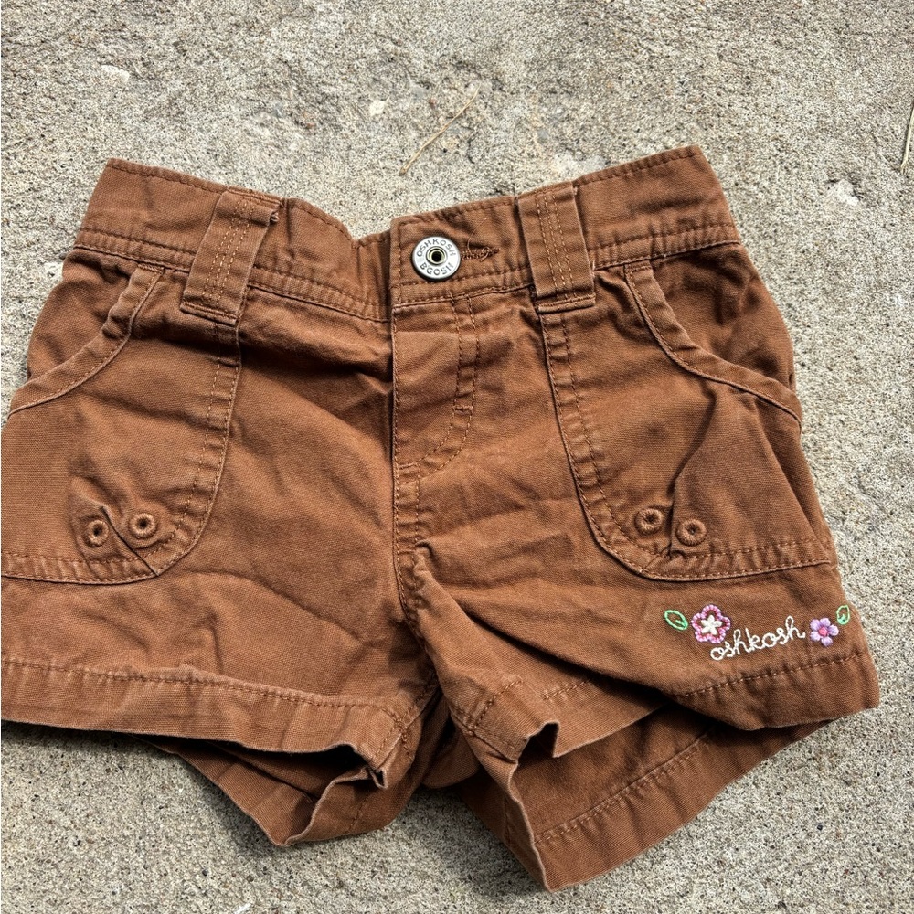 OshKosh B'gosh Kids' Tan Shorts with Embroidery